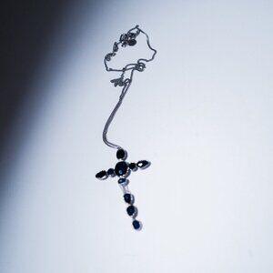 Gucci Blue Stone Cross Necklace